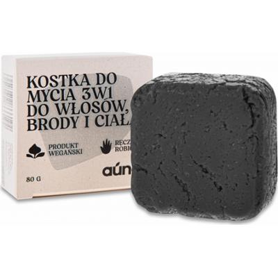 Kostka do mycia 3w1 dla mężczyzn włosy & broda & ciało z węglem aktywnym