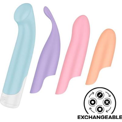 Satisfyer Playful Four, stymulator intymny z 4 wymiennymi nakładkami
