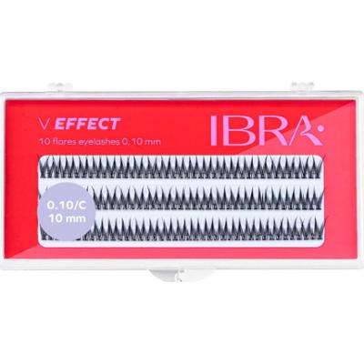 Ibra Kępki sztucznych rzęs „v effect” w kolorze czarnym.0,10 - 10 mm
