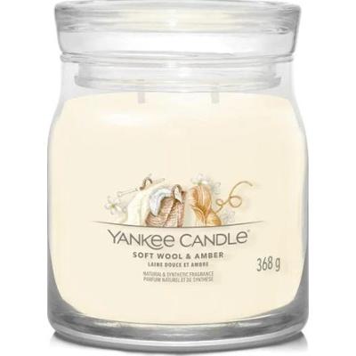 Yankee Candle Signature - Świeca średnia Soft Wool & Amber, 368 g