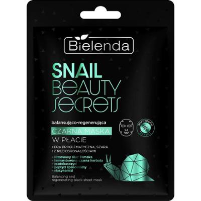 Bielenda Snail beauty secrets Balansująco - regenerująca czarna maska w płacie, 1 szt.