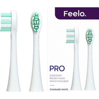 FEELO PRO końcówki WHITE STANDART do szczoteczki sonicznej PRO/PRO PREMIUM, 2 szt.