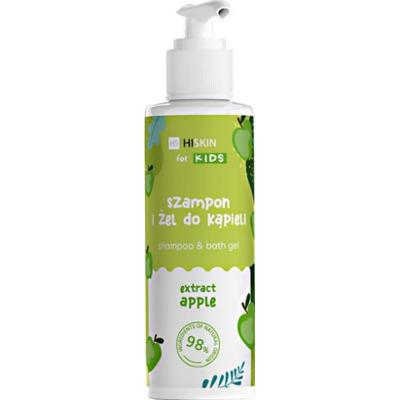 HISKIN KIDS Szampon & Żel do mycia ciała, 2w1 z ekstraktem jabłka i moringi, 280 ml