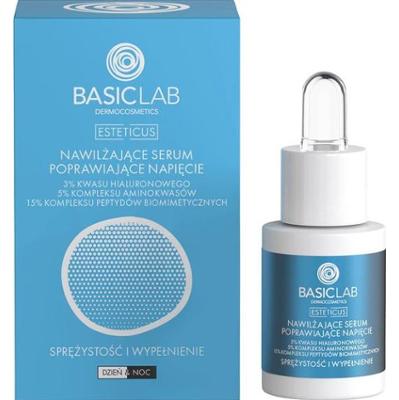 BasicLab Dermocosmetics Nawilżające serum poprawiające napięcie z 3% kwasu hialuronowego, 15 ml