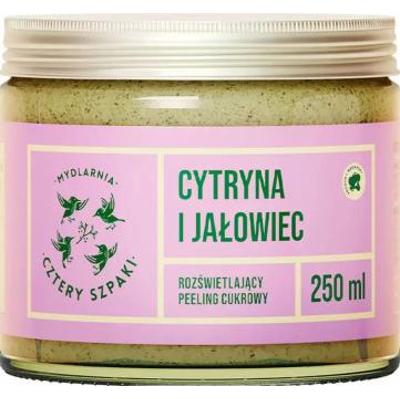 4 Szpaki Cytryna i Jałowiec - rozświetlający peeling cukrowy, 250 ml