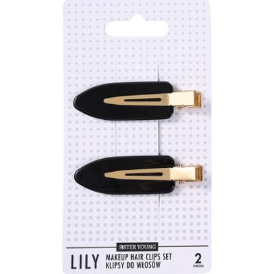 Sister Young LILY Klipsy do Włosów do Makijażu Zestaw 2 Sztuki Black