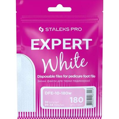 Staleks PRO Wymienne pilniki białe do tarki do pedicure EXPERT 10, 180 grit (30 szt)