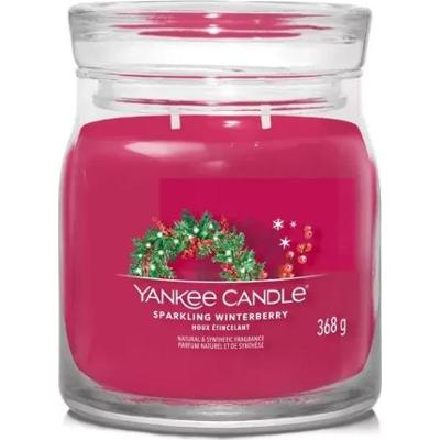 Yankee Candle Signature – Świeca średnia Sparkling Winterberry, 368 g