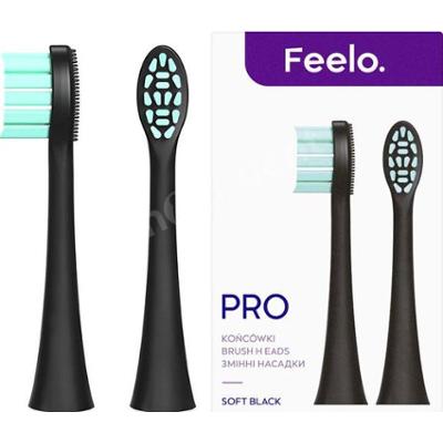FEELO PRO końcówki BLACK SOFT do szczoteczki sonicznej PRO/PRO PREMIUM, 2 szt.