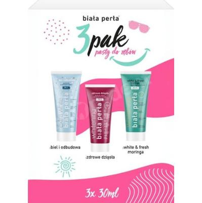Biała Perła 3-pak past do zębów, mini zestaw wyjazdowy (3x30ml)