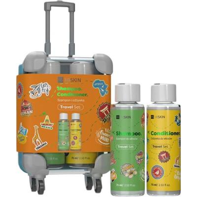 HISKIN TRAVEL SIZE SET Walizka, szampon i odżywka do włosów, 2 x 75 ml