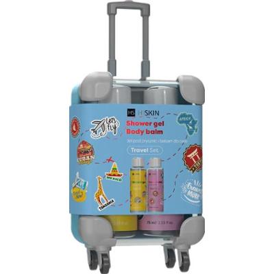 HISKIN TRAVEL SIZE SET Walizka, żel pod prysznic i balsam do ciała, 2 x 75 ml