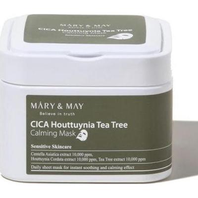 Mary & May CICA Houttuynia Tea Tree Calming Mask Set | Zestaw 30 kojących maseczek w płachcie z ekstraktem z wąkroty azjatyckiej