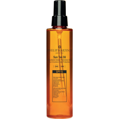 Philip Martin's Sun Tan Oil SPF15 | Olejek ochronny do włosów, ciała i twarzy w sprayu