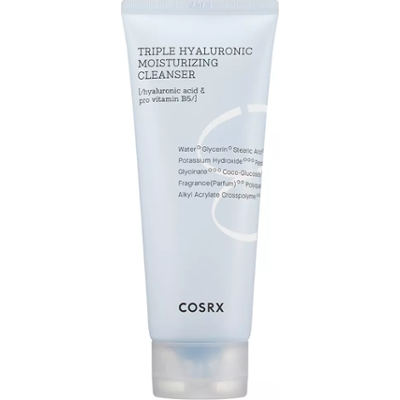 COSRX Triple Hyaluronic Moisturizing Cleanser 150 ml | Oczyszczająca pianka do twarzy z kwasem hialuronowym