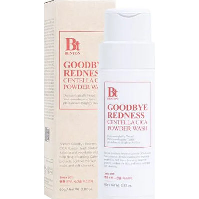 Benton Goodbye Redness Centella Cica Powder Wash 80 g | Enzymatyczny puder do mycia twarzy z wąkrotą azjatycką