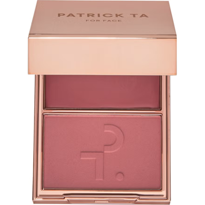 PATRICK TA Major Double - Take Crème & Powder Blush in She Goes To The Gym NEW SHADE | Paleta różów do policzków