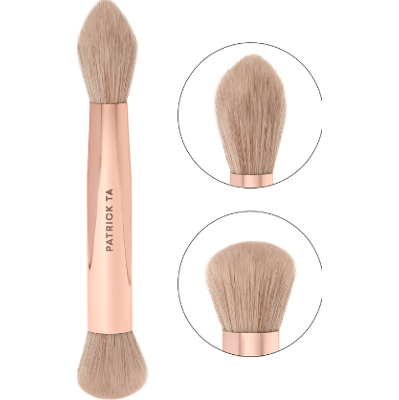 PATRICK TA Major Skin Dual-Ended Complexion Brush | Dwustronny pędzel do kremowych i pudrowych formuł bazowych