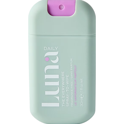 Luna Daily The Everywhere Spray-to-Wipe Fragrance Free 30 ml | Bezzapachowy spray oczyszczający z prebiotykami do całego ciała