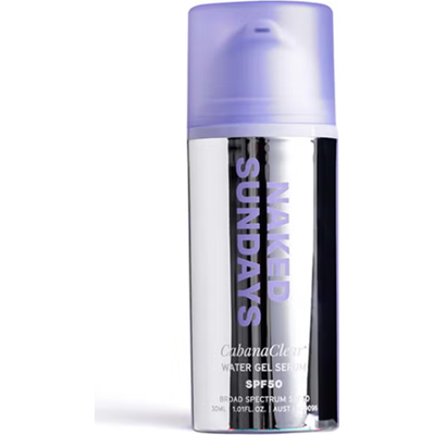 Naked Sundays CabanaClear Water Gel Serum Sunscreen SPF50+ 30ml | Lekka ochrona przeciwsłoneczna i pielęgnacja w jednym