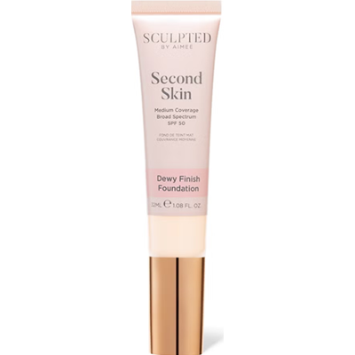 Sculpted by Aimee Second Skin Dewy Foundation 0,5 Blanc 32 ml | Lekki, nawilżający podkład o rozświetlającym wykończeniu