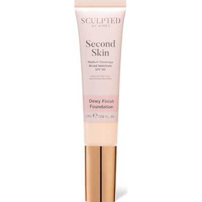 Sculpted by Aimee Second Skin Dewy Foundation 1 Porcelain 32 ml | Lekki, nawilżający podkład o rozświetlającym wykończeniu