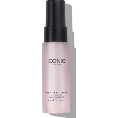 ICONIC London Prep Set Blur Setting Spray 30 ml TRAVEL SIZE | Spray do twarzy 3w1 z efektem glow i wygładzenia - ulubieniec profesjonalnych makijażyst
