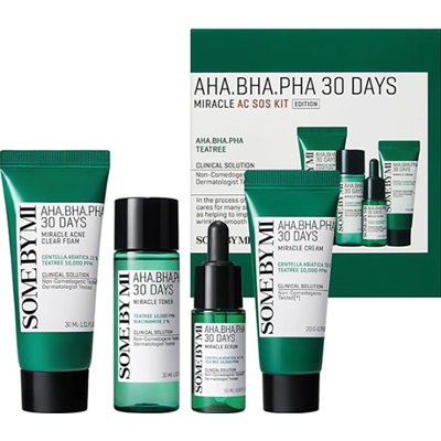 SOME BY MI AHA, BHA, PHA 30 Days Miracle AC SOS Kit | Zestaw do pielęgnacji skóry problematycznej