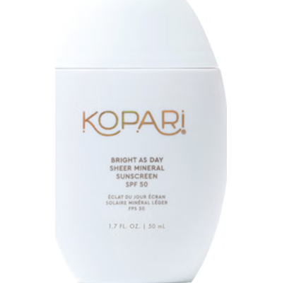 Kopari Beauty Bright as Day Sheer Mineral Sunscreen SPF50 50ml | Lekki mineralny filtr przeciwsłoneczny do codziennej ochrony