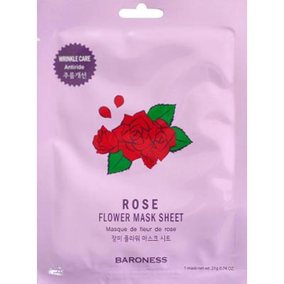 BARONESS - Maska w płachcie z ekstraktem z kwiatu róży, 21g