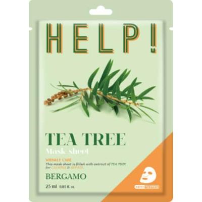 BERGAMO - HELP! Tea Tree Mask Sheet, 25ml - Kojąco-nawilżająca maska w płachcie