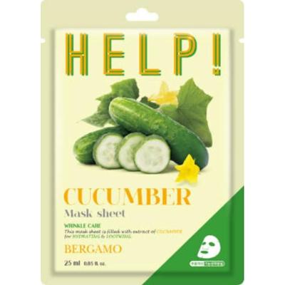 BERGAMO - HELP! Cucumber Mask Sheet, 25ml - Wygładzająca maska w płachcie