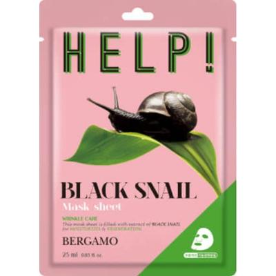 BERGAMO - HELP! Black Snail Mask Sheet, 25ml - Ujędrniająco-wygładzająca maska w płachcie