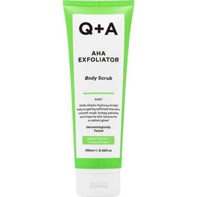 Q+A - AHA Exfoliator Body Scrub, 250ml - Wygładzający peeling do ciała z kwasami AHA