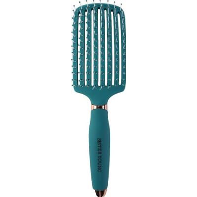 SISTER YOUNG - OVIA GREEN NV - Szczotka do Włosów Zakrzywiona z Wentylacją do Rozczesywania, Zielona