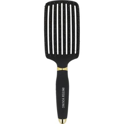 SISTER YOUNG - OVIA BLACK BV - Szczotka do Włosów z Naturalnego Włosia Dzika z Wentylacją, Czarna