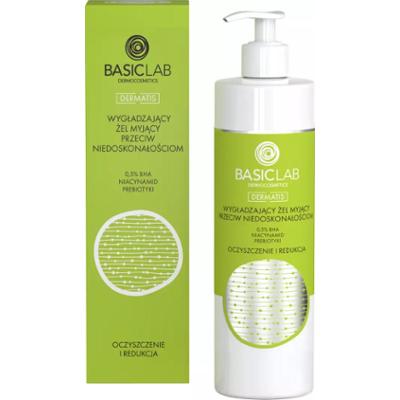 BASICLAB - Wygładzający żel myjący przeciw niedoskonałościom z 0,5% bha, 300ml
