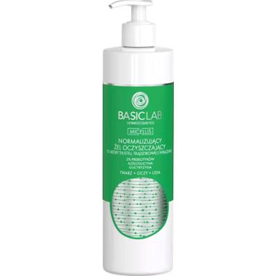BASICLAB - Micellis Normalizujący żel oczyszczający do skóry tłustej, trądzikowej i wrażliwej, 300ml