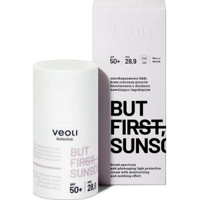 Veoli Botanica - BUT FIRST, SUNSCREEN Szerokopasmowy lekki krem ochronny przeciw fotostarzeniu o działaniu nawilżająco-łagodzącym SPF 50+, 50ml