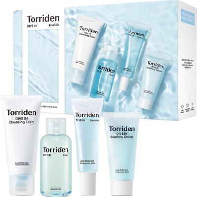 Torriden - DIVE-IN Skin Care Trial Kit - Zestaw podróżny (tonik, pianka oczyszczająca, serum, krem)