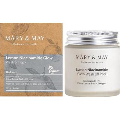 Mary&May - Lemon Niacinamide Glow Wash off Pack, 125g - rozświetlająca maska z glinką