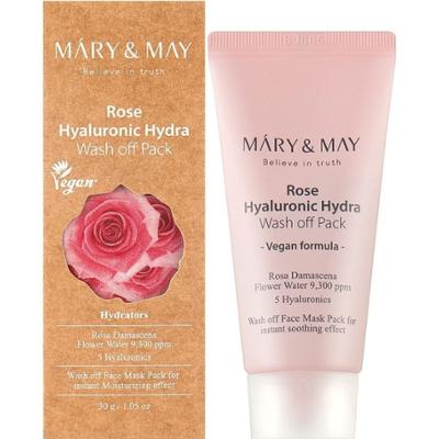 Mary&May - Rose Hyaluronic Hydra Wash off Pack, 30g - kremowa maska z glinką