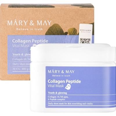 Mary&May - Collagen Peptide Vital Mask, 30szt. - zestaw 30 masek nawilżająco-ujędrniających
