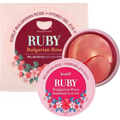Petitfee - Koelf Ruby & Bulgarian Rose Eye Patch, 60szt. - hydrożelowe płatki z różą damasceńską