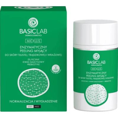 BASICLAB - Enzymatyczny peeling myjący do skóry tłustej, trądzikowej i wrażliwej Normalizacja i wygładzenie, 35g