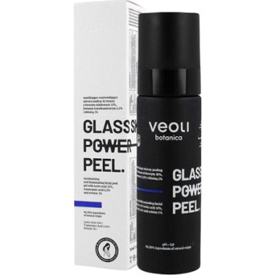 Veoli Botanica - GLASS SKIN POWER PEEL, Nawilżająco - rozświetlający żelowy peeling do twarzy z kwasem mlekowym 10%, traneksamowym 2,5% i ektoiną 1%, 30ml