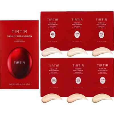TIRTIR - Mask Fit Red Cushion 6 Shade Trial Kit (13C, 13N, 15C, 17C, 17N, 17W), 6x1g - zestaw próbek podkładu cushion dla bardzo jasnych i jasnych karnacji