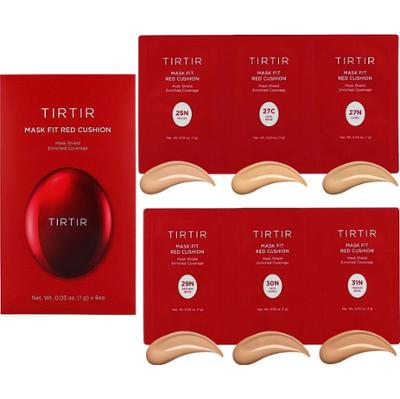TIRTIR - Mask Fit Red Cushion 6 Shade Trial Kit (25N, 27C, 27N, 29N, 30N, 31N), 6x1g - zestaw próbek podkładu cushion dla średnich do ciemniejszych karnacji