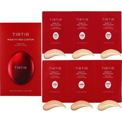 TIRTIR - Mask Fit Red Cushion 6 Shade Trial Kit (21C, 21N, 21W, 23N, 24N, 24W), 6x1g - zestaw próbek podkładu cushion dla jasnych do średnich karnacji