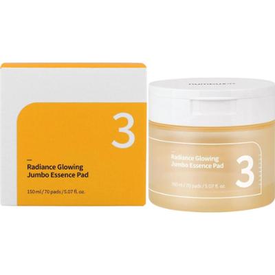 Numbuzin - No.3 Radiance Glowing Jumbo Essence Pad, 70szt./150ml - rozświetlające płatki tonizujące